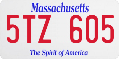 MA license plate 5TZ605