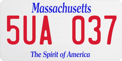 MA license plate 5UA037