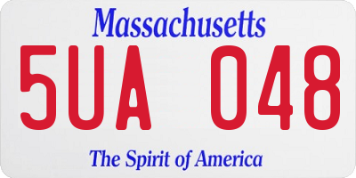 MA license plate 5UA048
