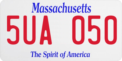 MA license plate 5UA050
