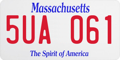 MA license plate 5UA061