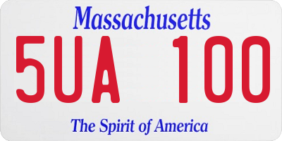 MA license plate 5UA100