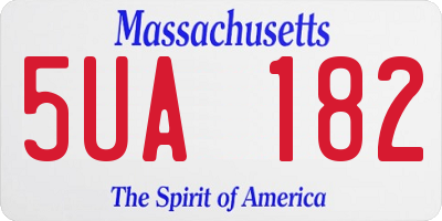 MA license plate 5UA182