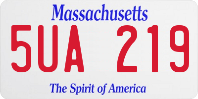 MA license plate 5UA219