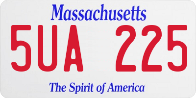 MA license plate 5UA225