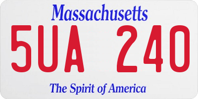 MA license plate 5UA240