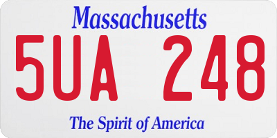MA license plate 5UA248