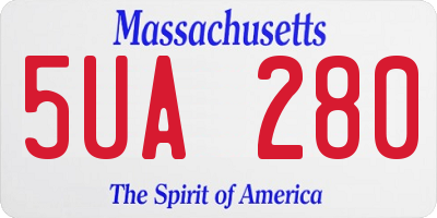 MA license plate 5UA280