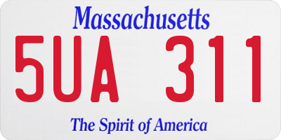 MA license plate 5UA311