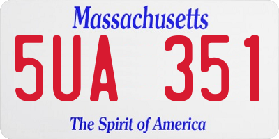 MA license plate 5UA351