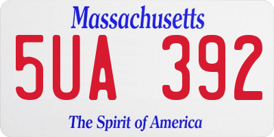 MA license plate 5UA392