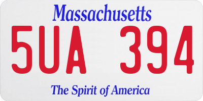 MA license plate 5UA394