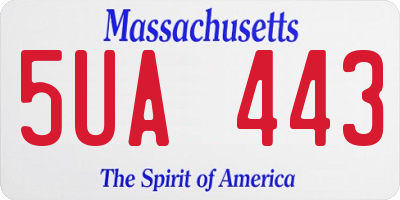 MA license plate 5UA443