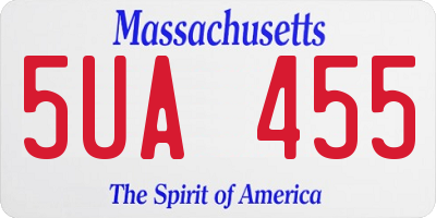 MA license plate 5UA455