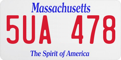 MA license plate 5UA478