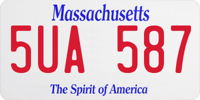 MA license plate 5UA587