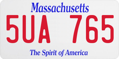 MA license plate 5UA765