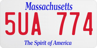 MA license plate 5UA774