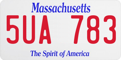MA license plate 5UA783
