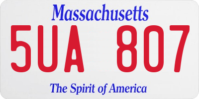 MA license plate 5UA807