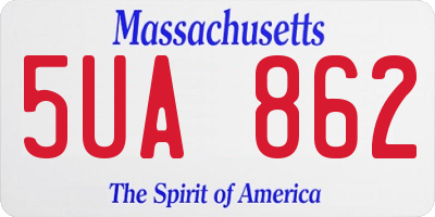 MA license plate 5UA862