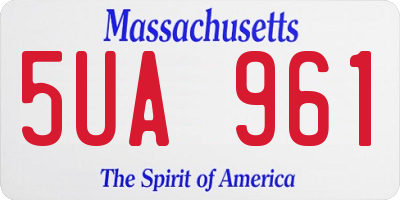 MA license plate 5UA961