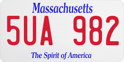 MA license plate 5UA982