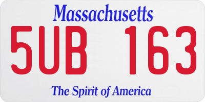 MA license plate 5UB163