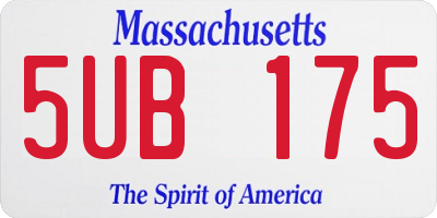 MA license plate 5UB175