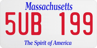 MA license plate 5UB199