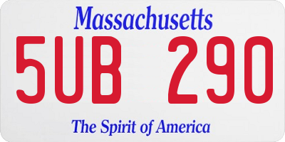 MA license plate 5UB290