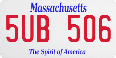 MA license plate 5UB506