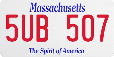 MA license plate 5UB507