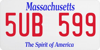 MA license plate 5UB599
