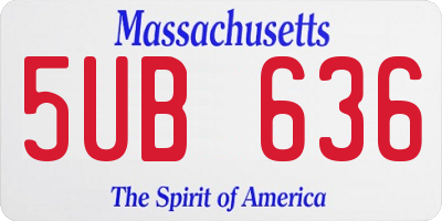 MA license plate 5UB636