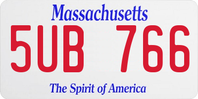 MA license plate 5UB766