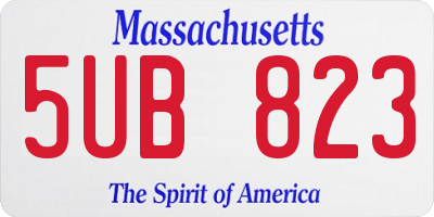 MA license plate 5UB823