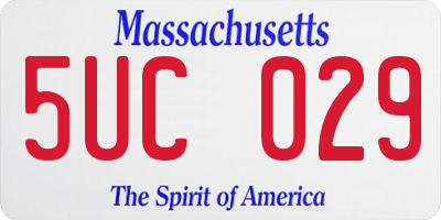 MA license plate 5UC029
