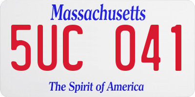 MA license plate 5UC041