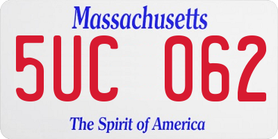 MA license plate 5UC062