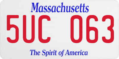 MA license plate 5UC063