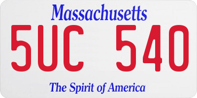 MA license plate 5UC540
