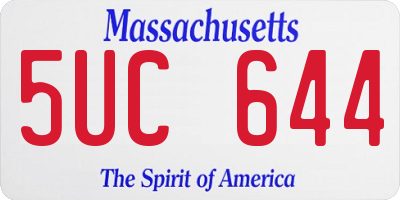 MA license plate 5UC644