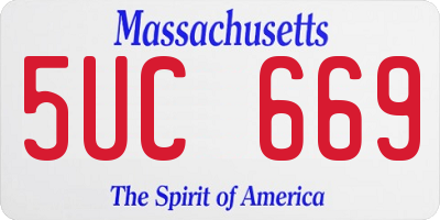 MA license plate 5UC669