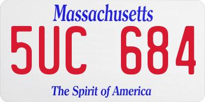 MA license plate 5UC684