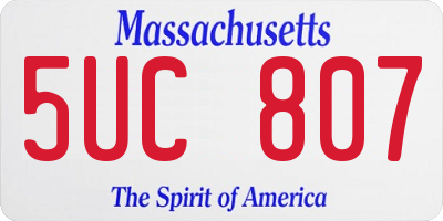 MA license plate 5UC807