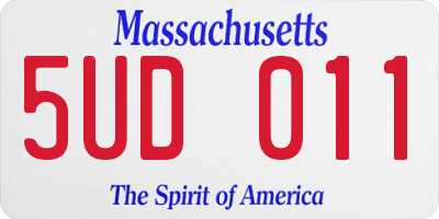MA license plate 5UD011