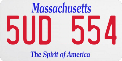 MA license plate 5UD554