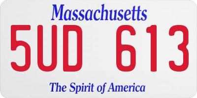 MA license plate 5UD613
