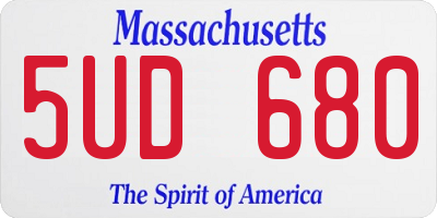 MA license plate 5UD680